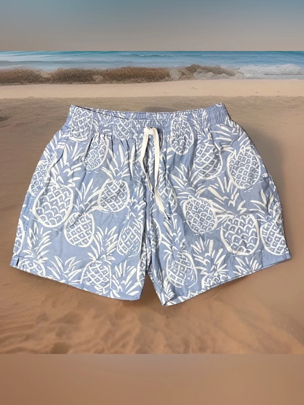 Chubbies Thigh Napples Swim Trunks Mesh Lined Pineapple Shorts 5.5” Mens Sz M
